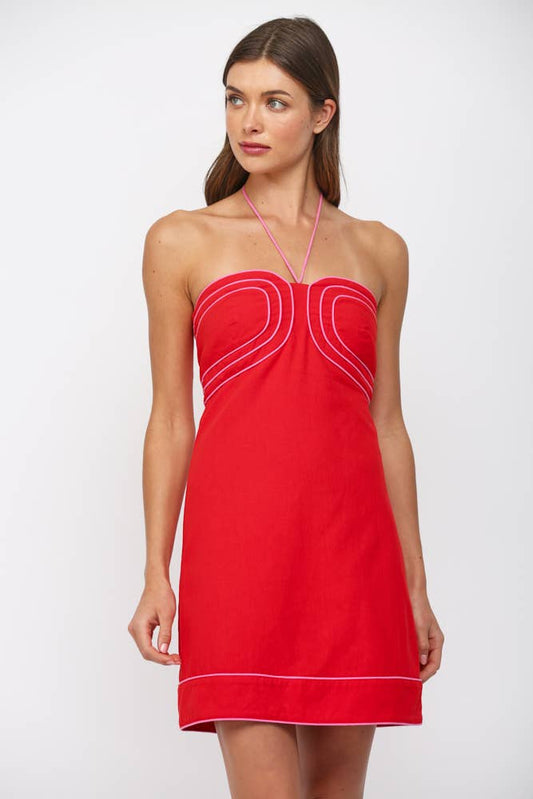 Abigail Linen Halter Mini