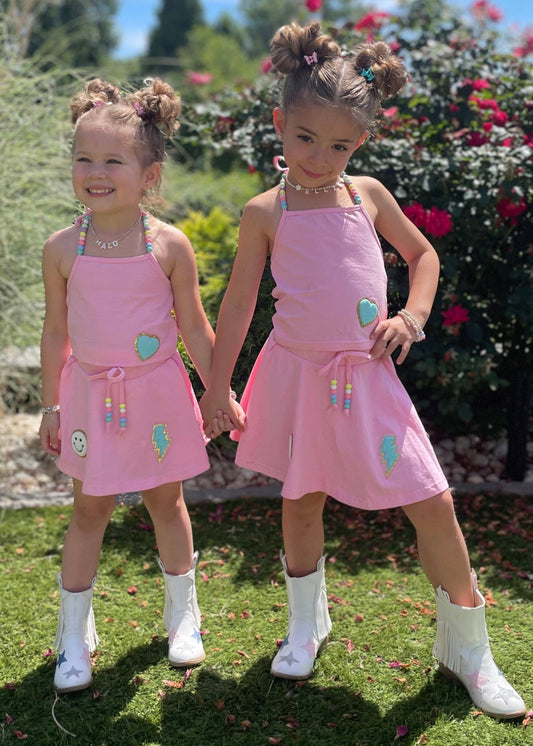 Little's Patch & Bead Skort Set