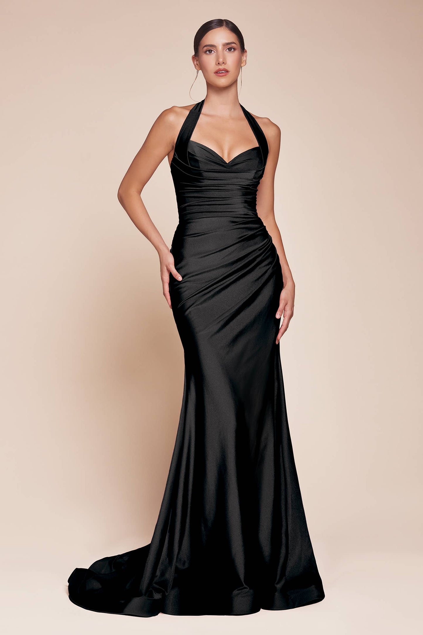Halter Fitted Jersey Gown