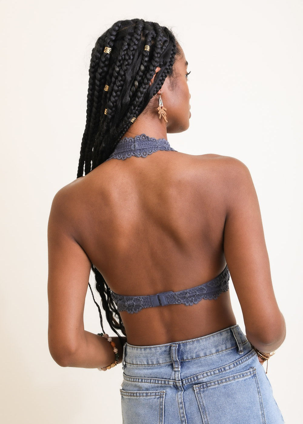 Black Lace Halter Bralette