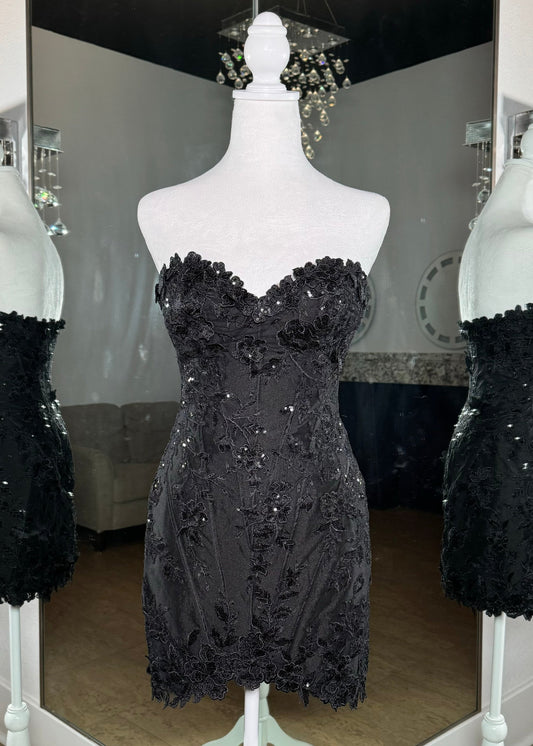 Jovani Black Sweetheart Fitted Short Dress 40380