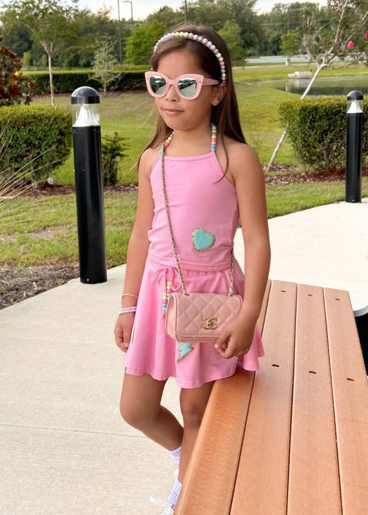 Little's Patch & Bead Skort Set