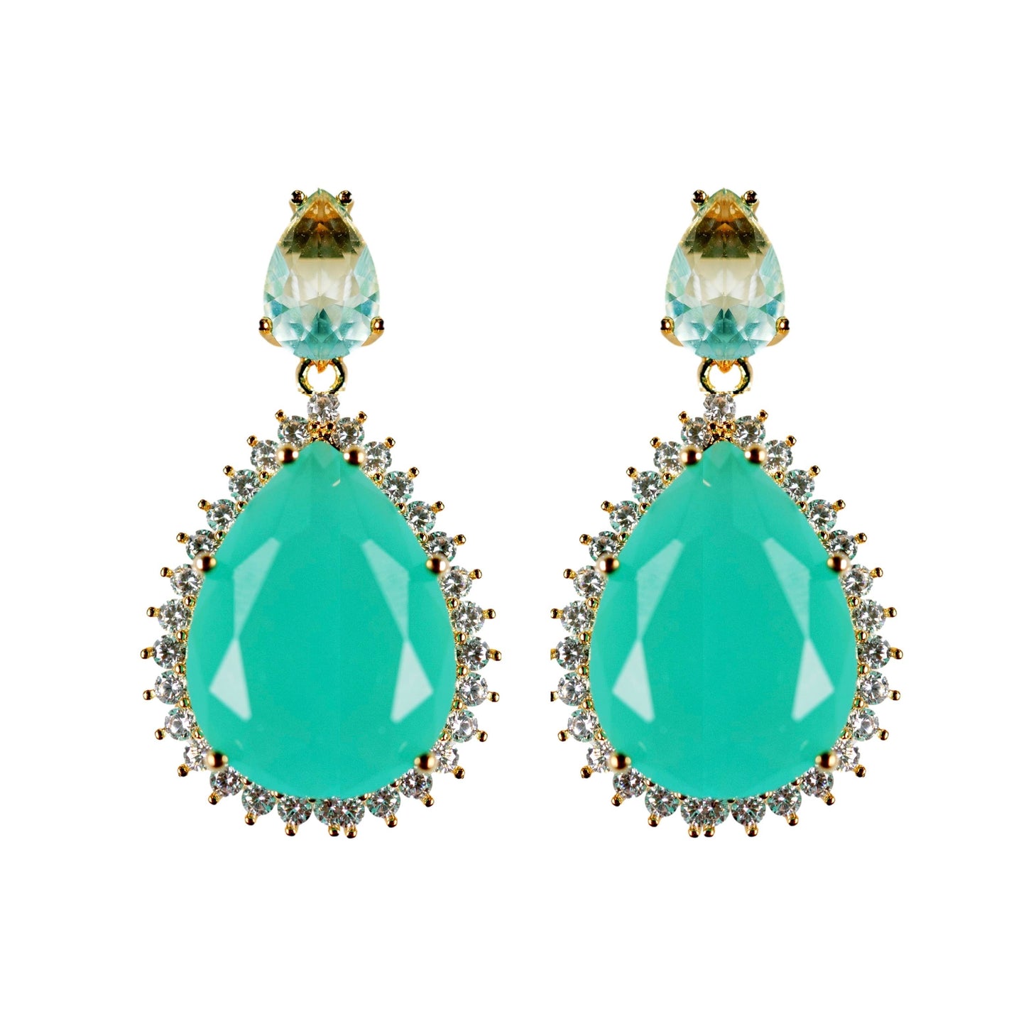 Turquoise & Aquamarine Teardrop Earrings
