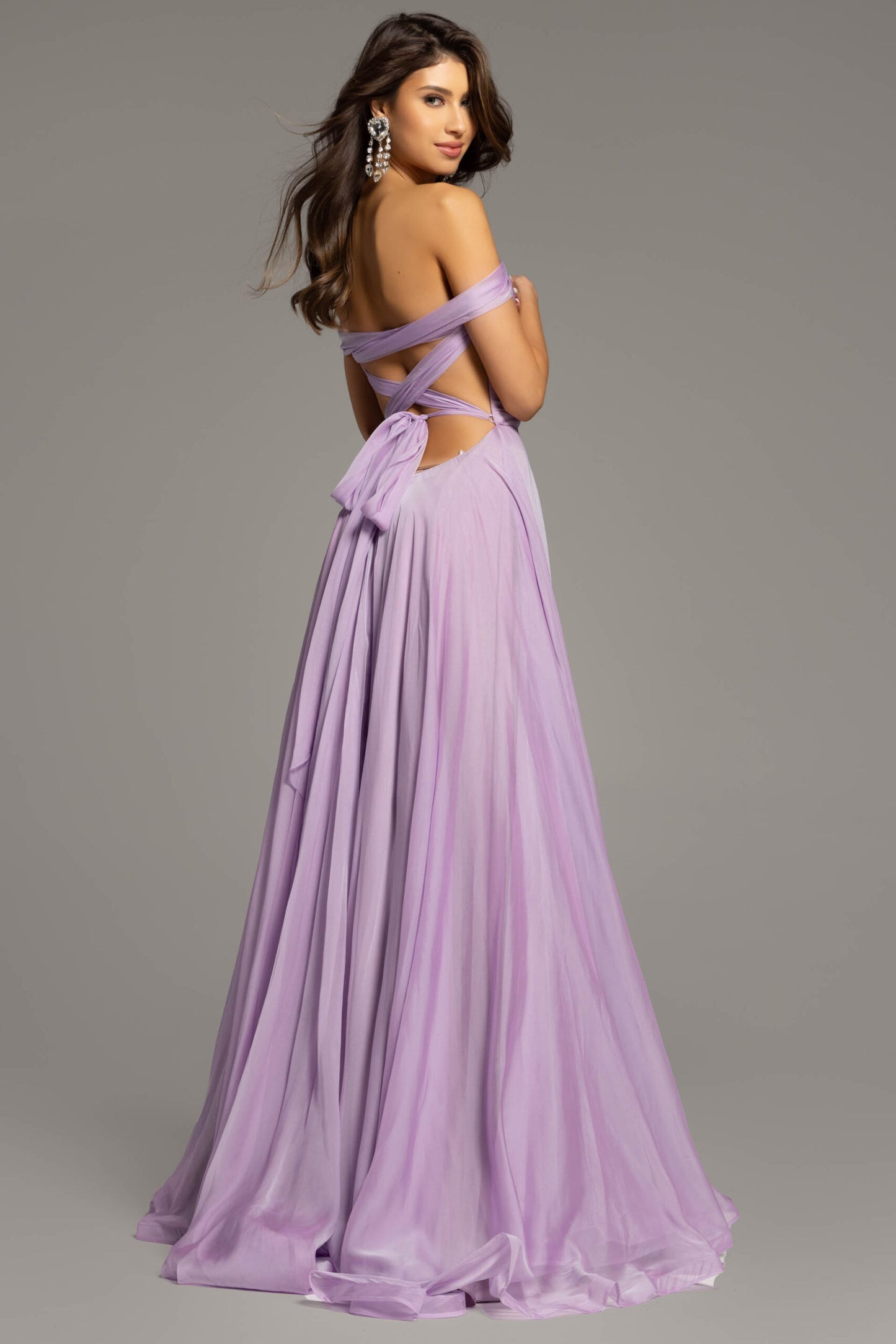 Jovani Lilac Chiffon A-Line Gown 43842