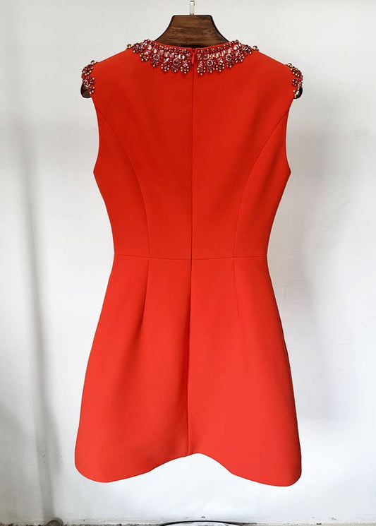 Poppy Beaded A-line Short Dress
