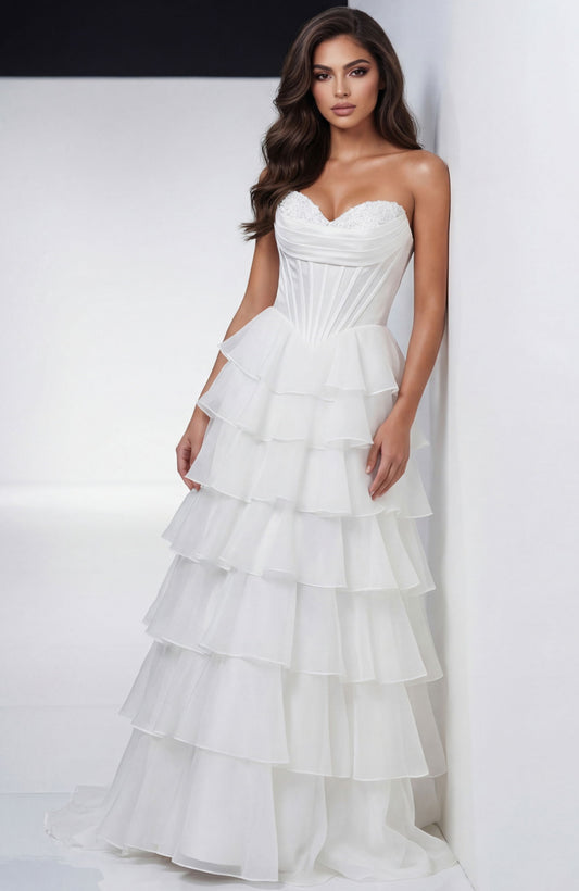 Jovani Tiered Ruffle Ball Gown 47762