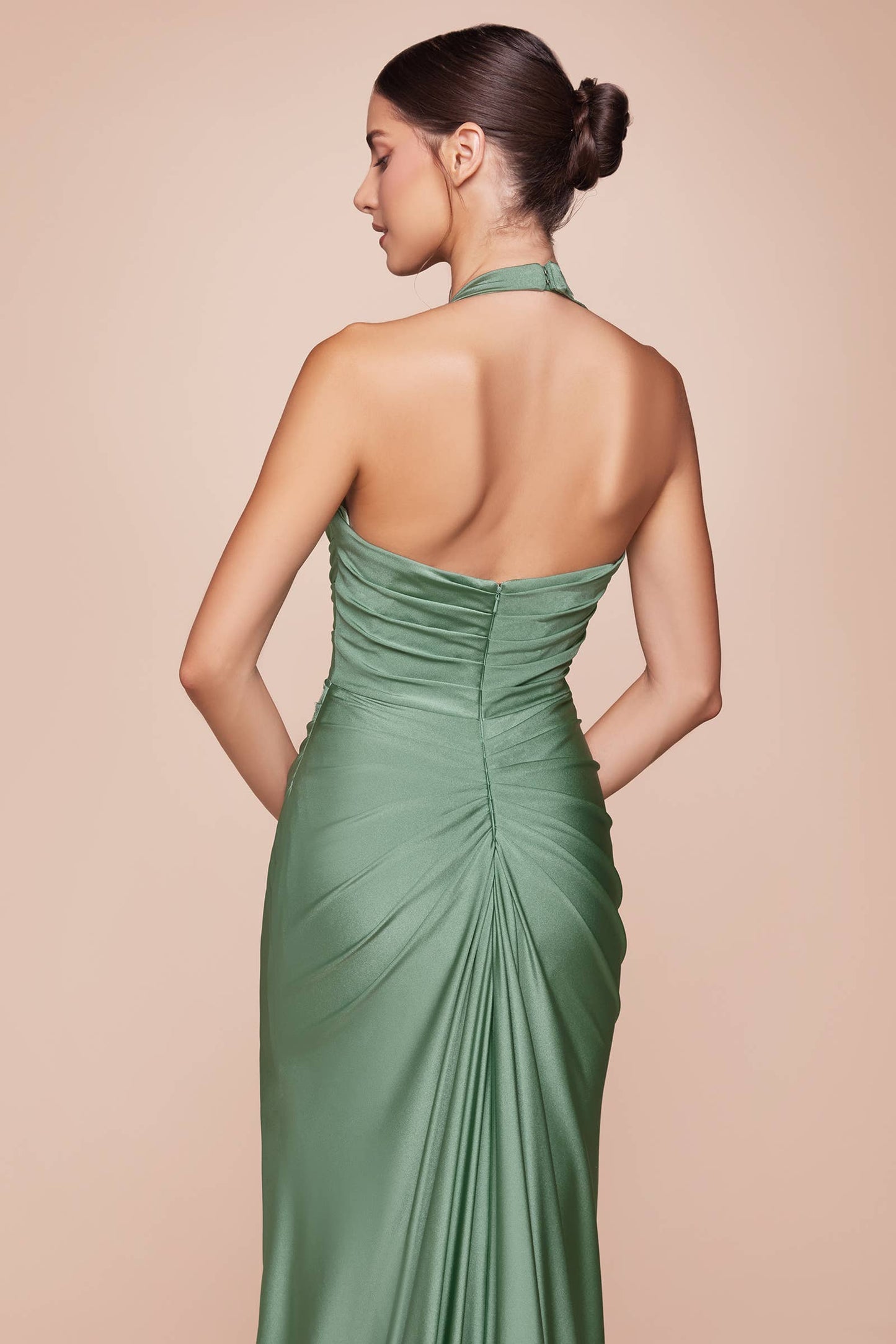 Halter Fitted Jersey Gown
