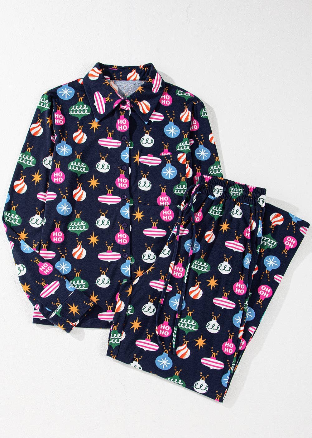 Navy Ornament Pajama Set