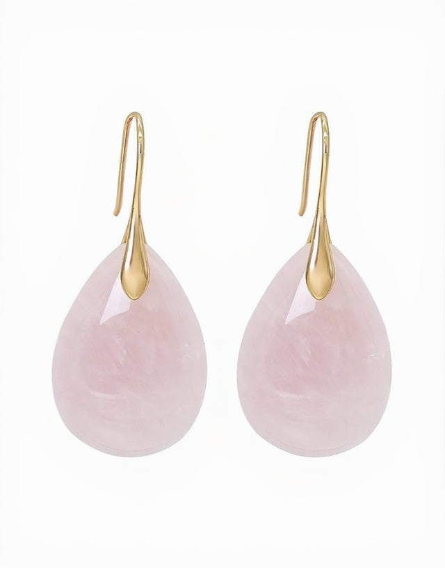 Pink Agate Teardrop Earring
