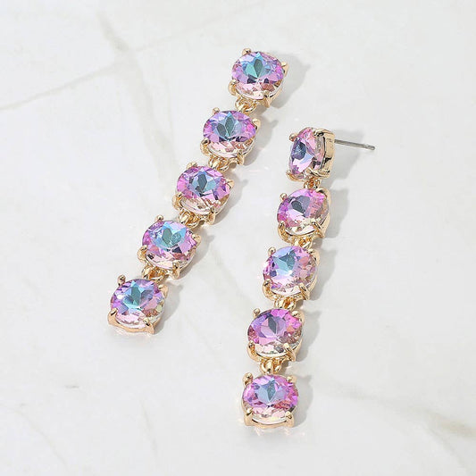 Iridescent Round Drop Earring