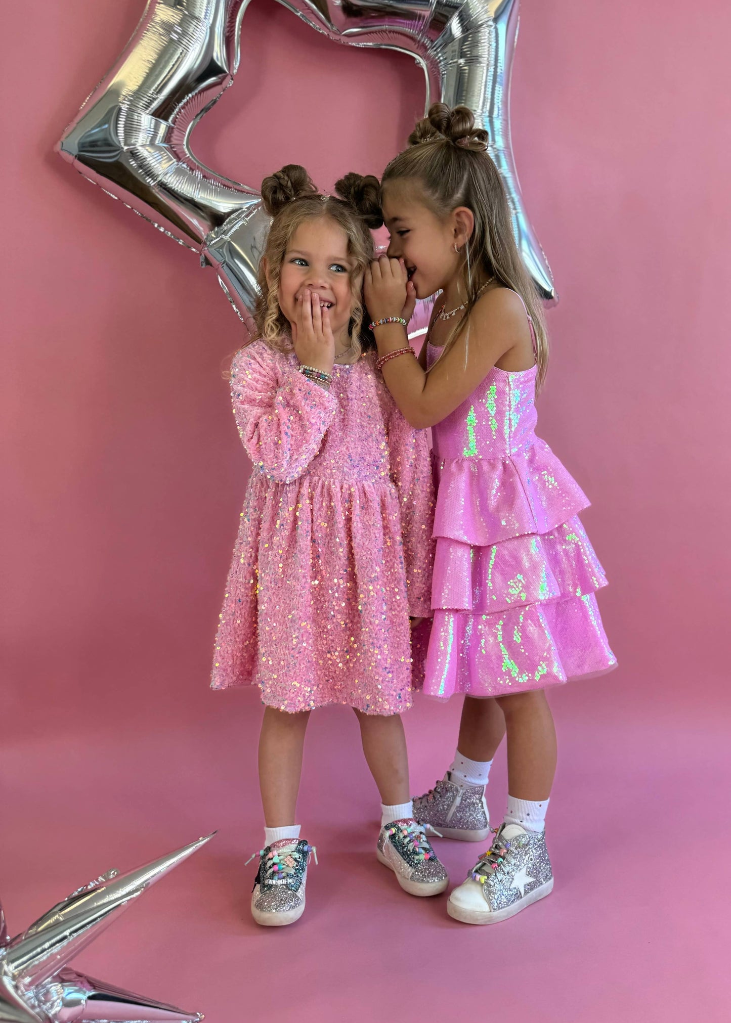 Little's Tiered Sequin Gem Party Dress