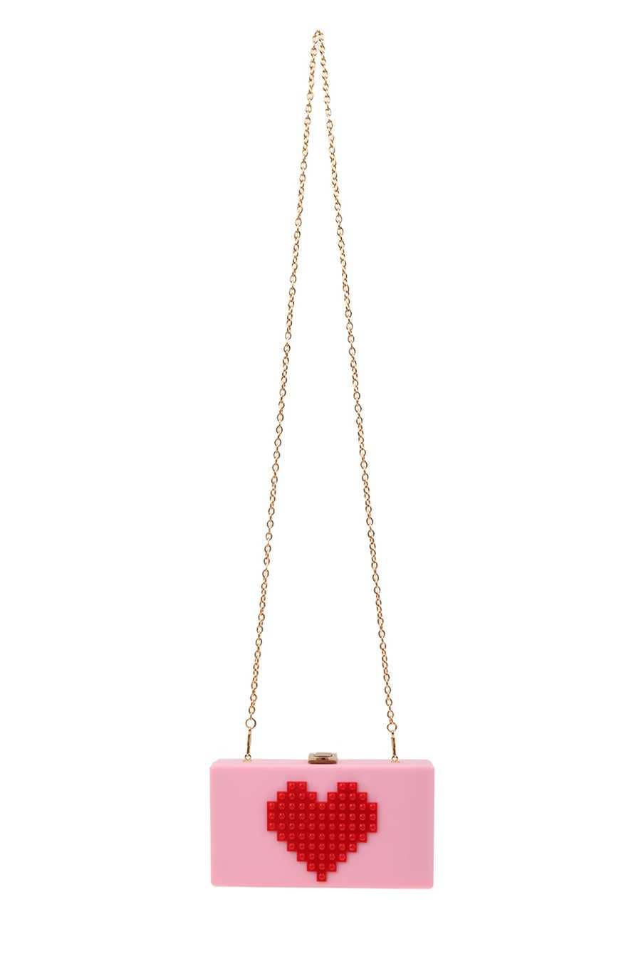 Pixel Heart Acrylic Clutch