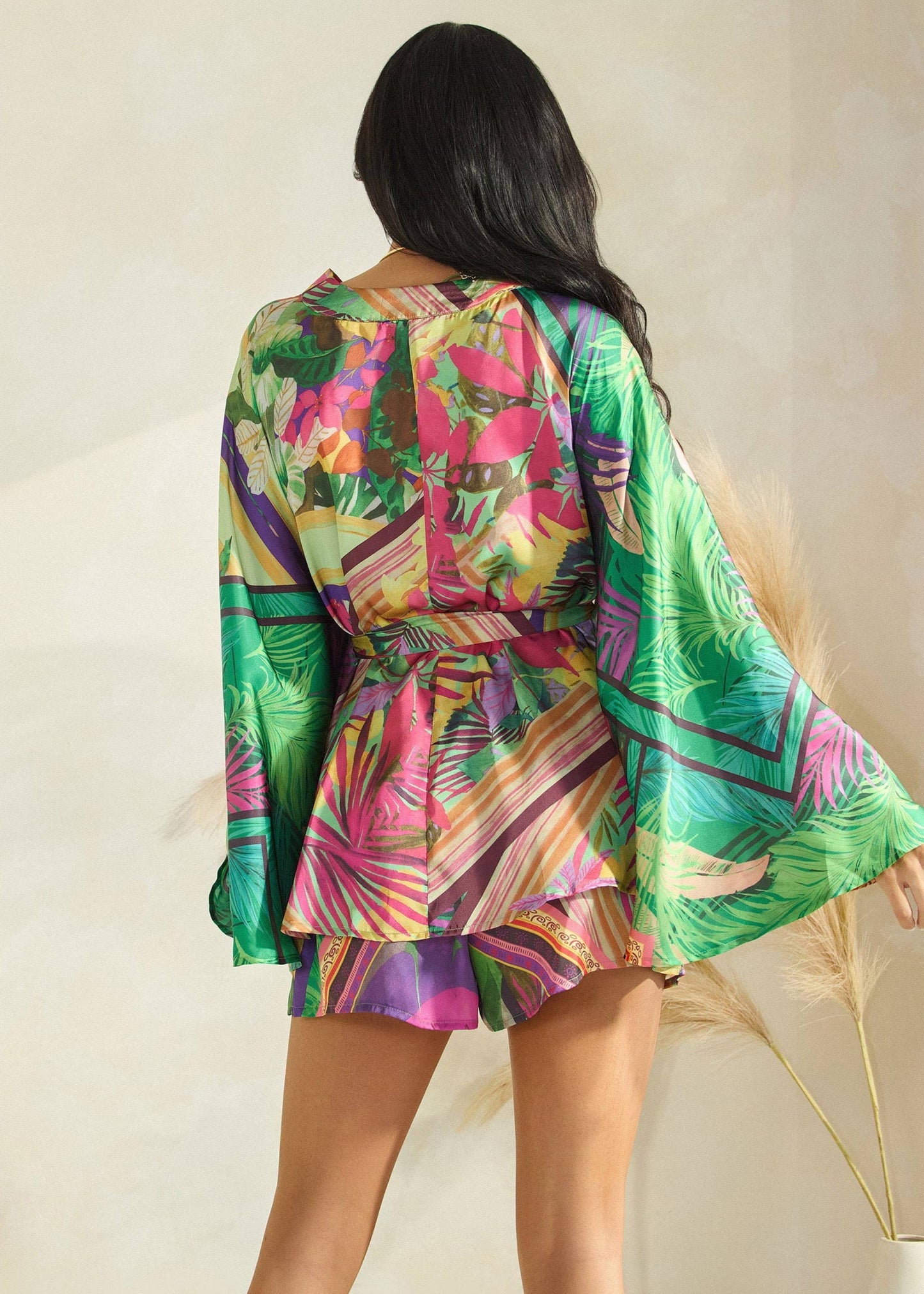 Tropics Kimono Top Short Set
