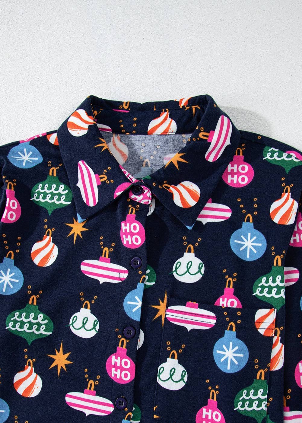 Navy Ornament Pajama Set