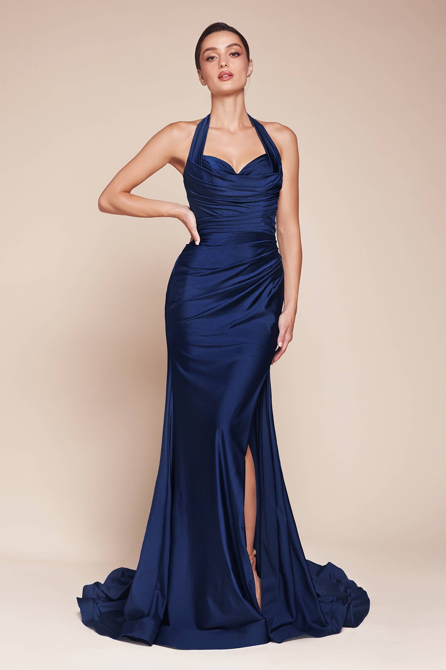 Halter Fitted Jersey Gown