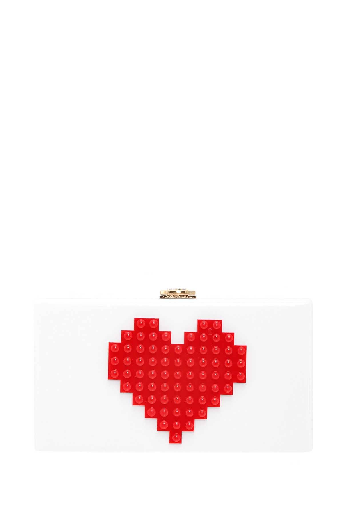 Pixel Heart Acrylic Clutch
