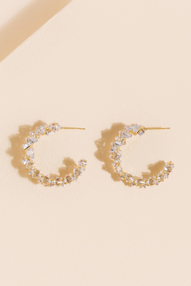 Square CZ Cluster Hoops