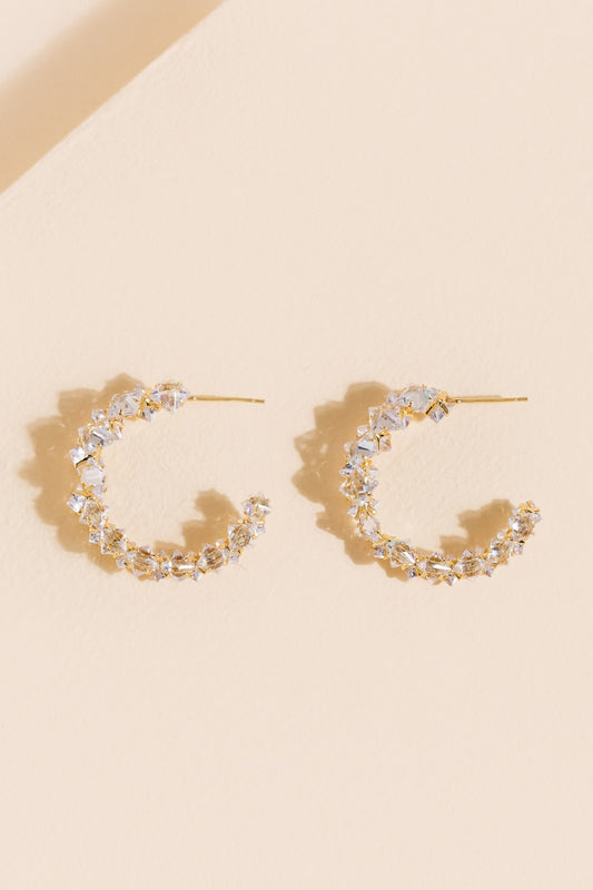 Square CZ Cluster Hoops