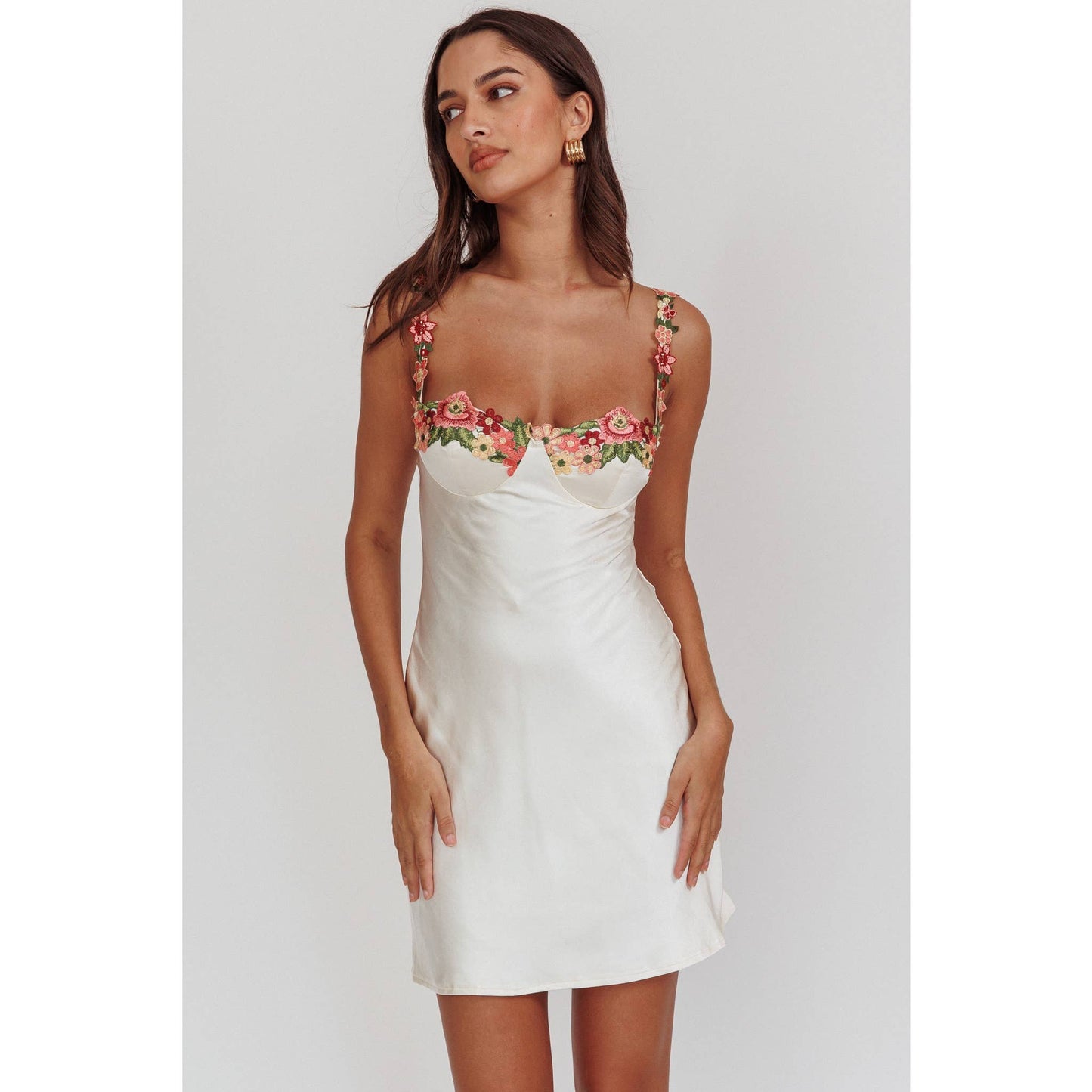 Alice Embroidered Satin Mini