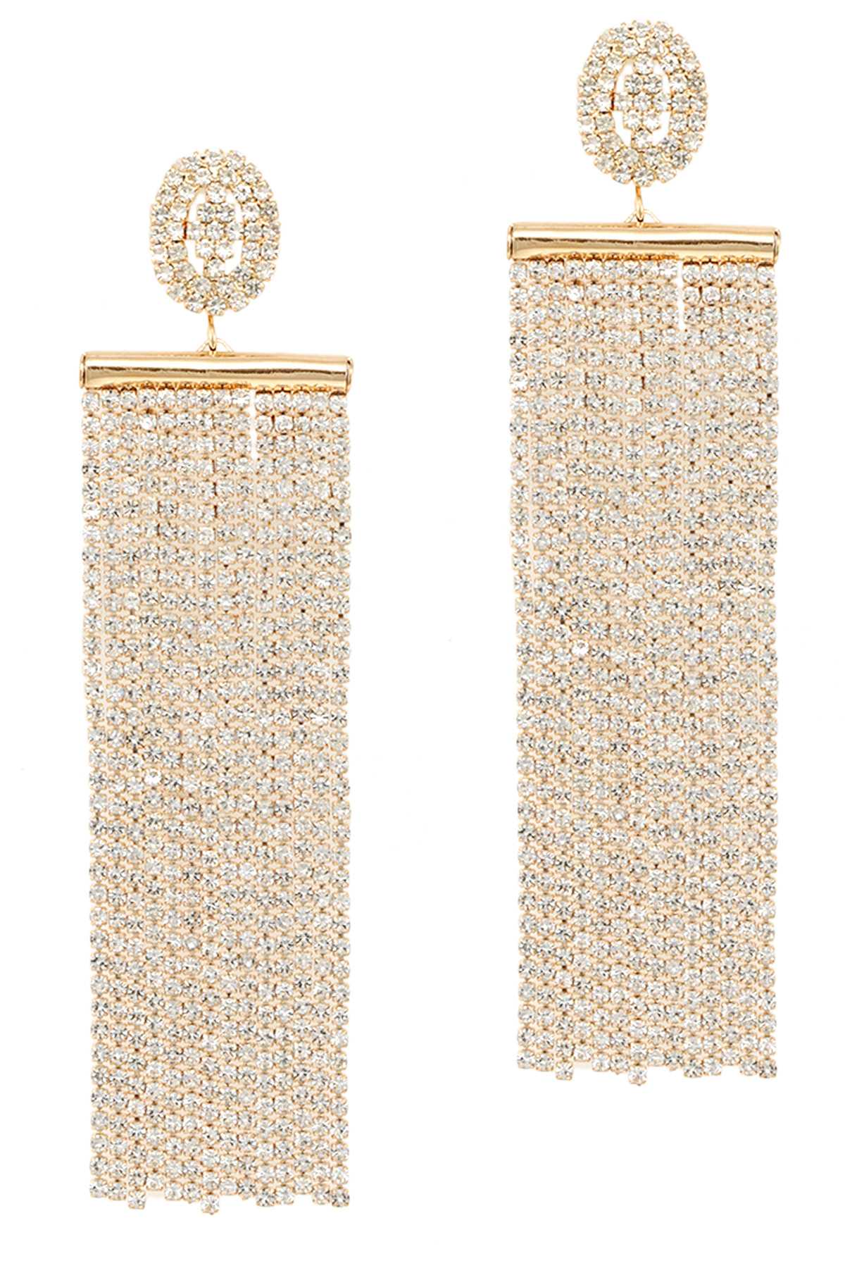 Rhinestone Fringe Drop Earrings