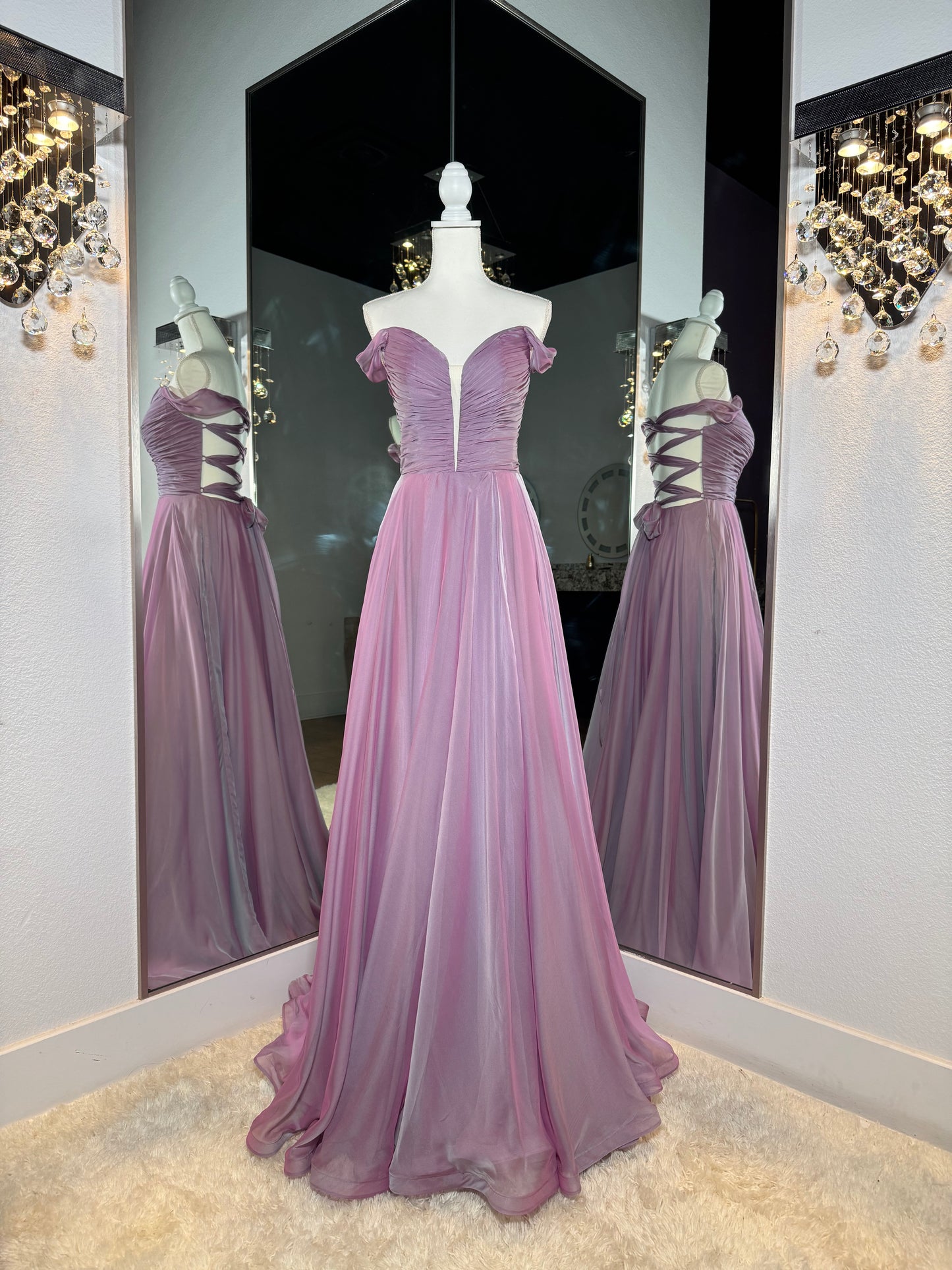 Jovani Lilac Chiffon A-Line Gown 43842
