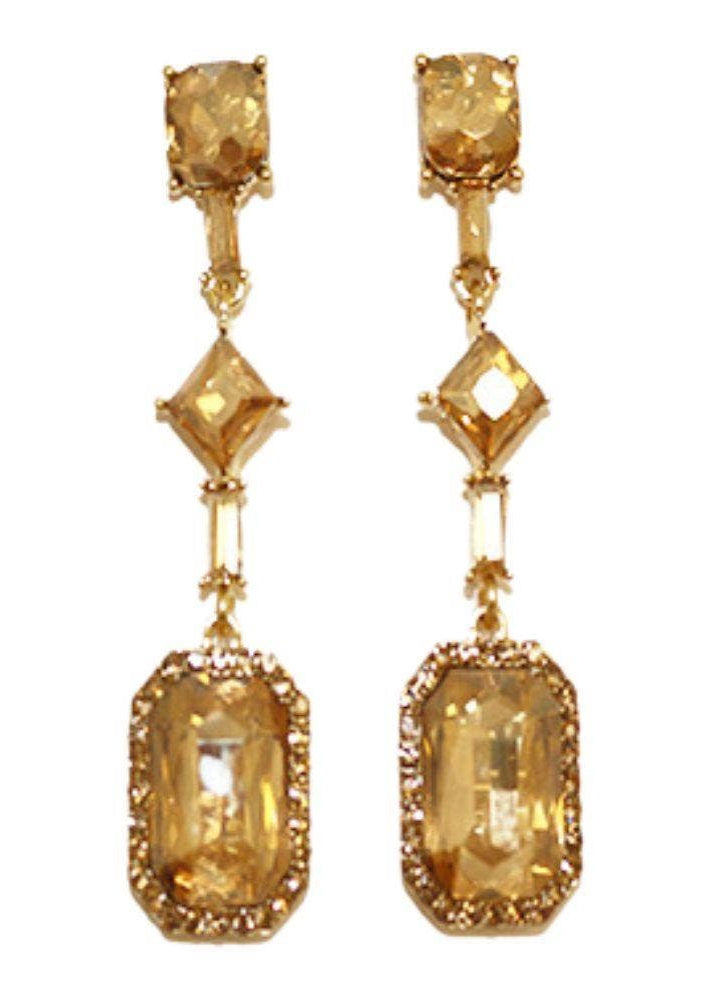 Radiant Topaz CZ Drop Earrings