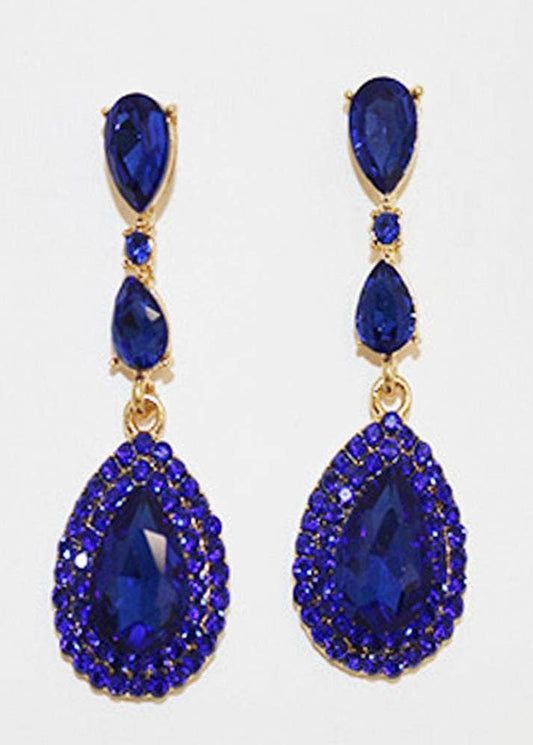 Royal Pear CZ Drop Earrings