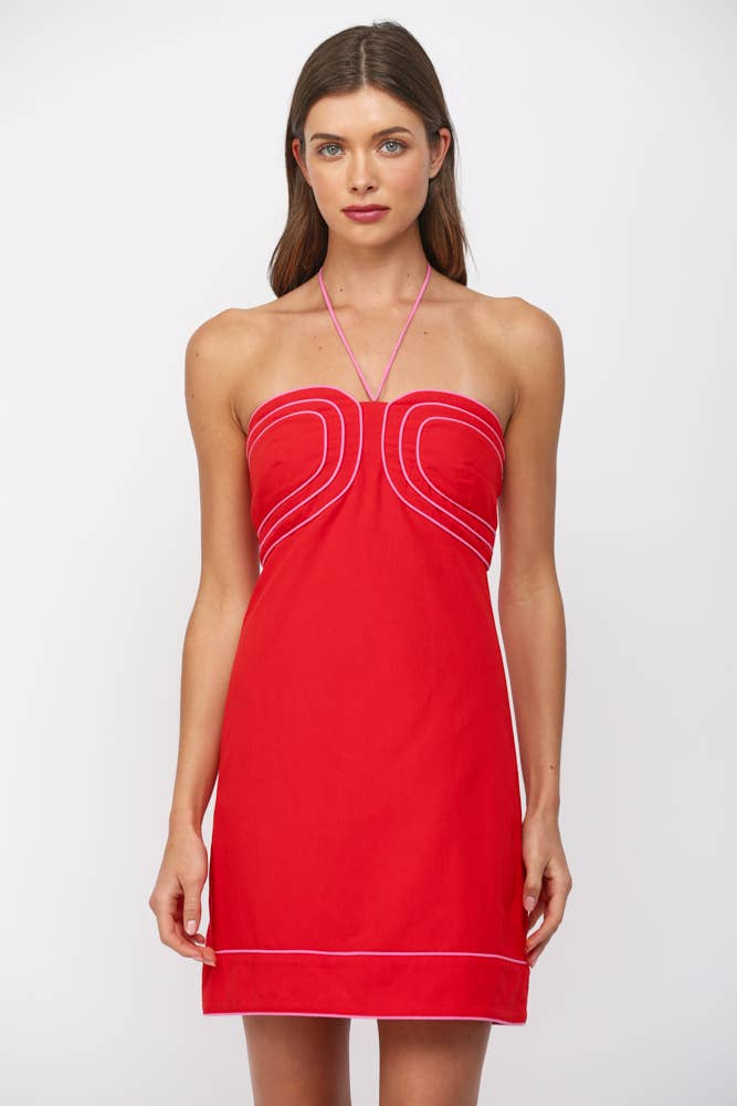 Abigail Linen Halter Mini Lisa Dean Boutique Abigail Linen Halter Mini Lisa Dean Boutique