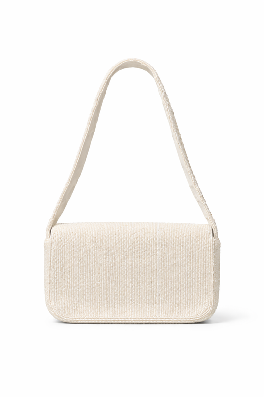 Ivory Rose Seed Bead Purse