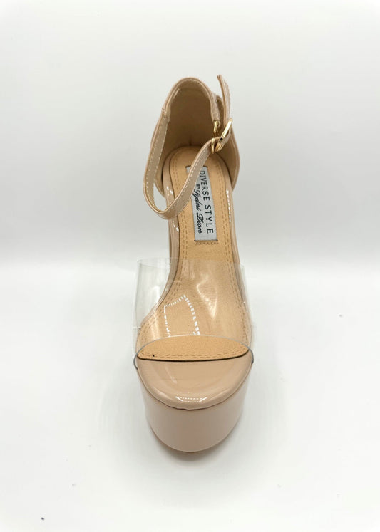 Platform Chunky Heel PL Lucite - Cashew