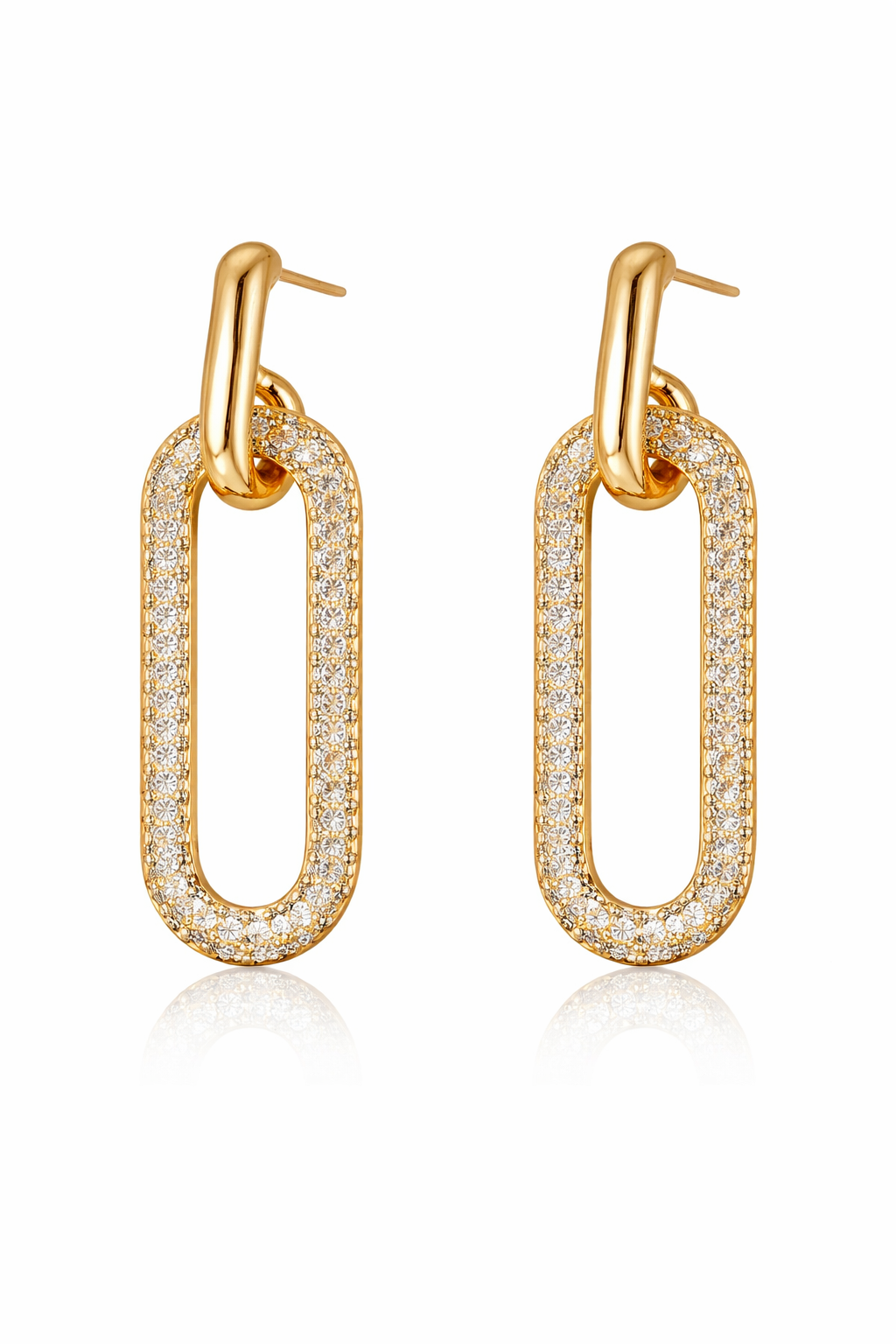 Pavé Interlocking Link Earrings