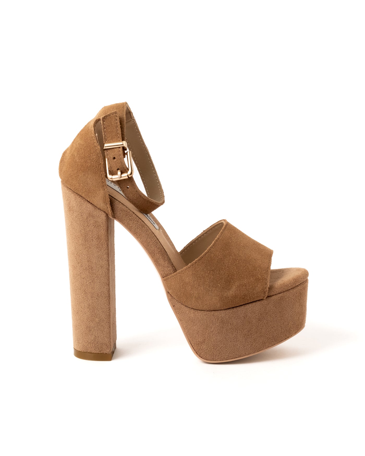Suede Platform Chunky Heel - Oatmeal
