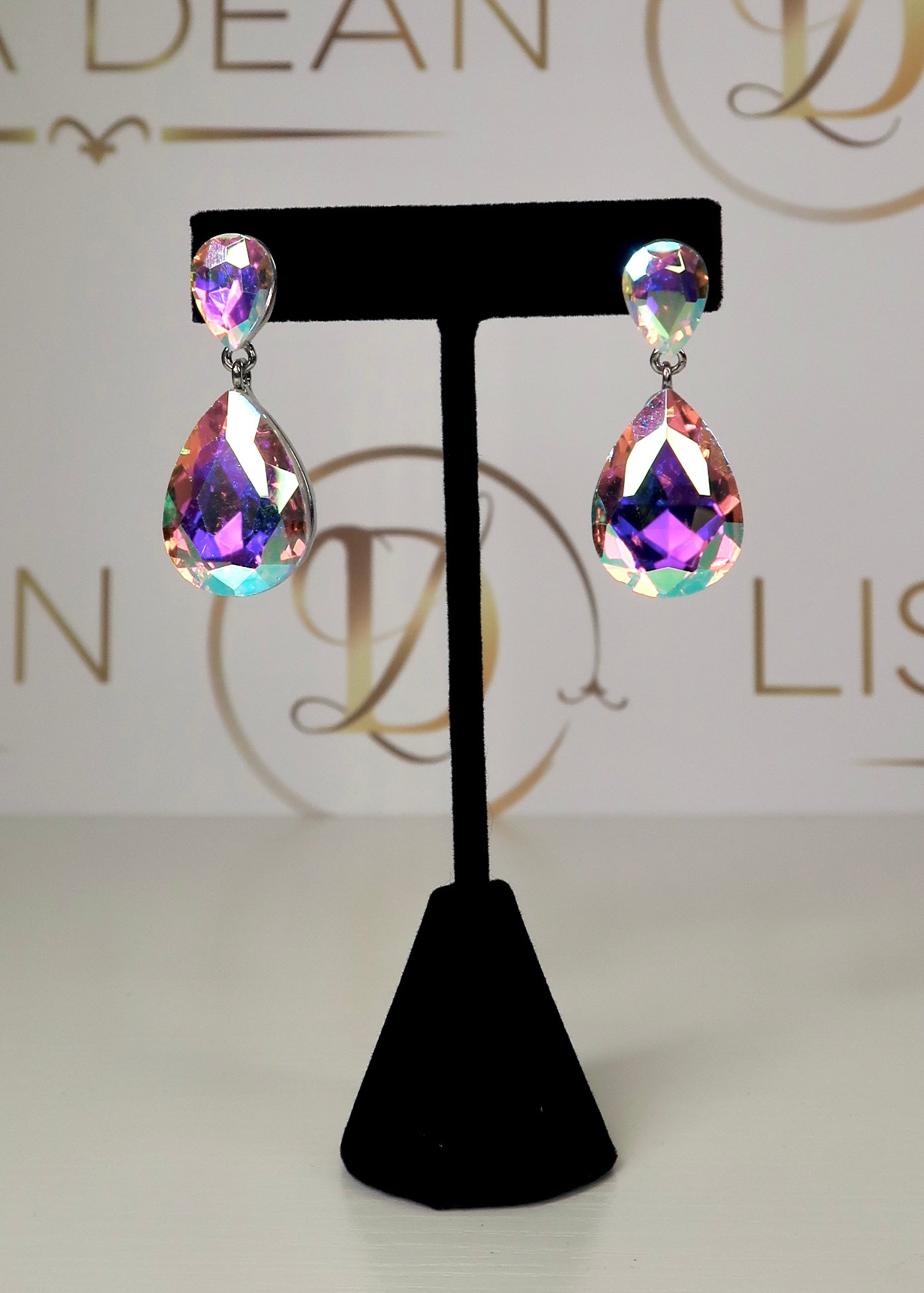 AB Double Teardrop Earrings