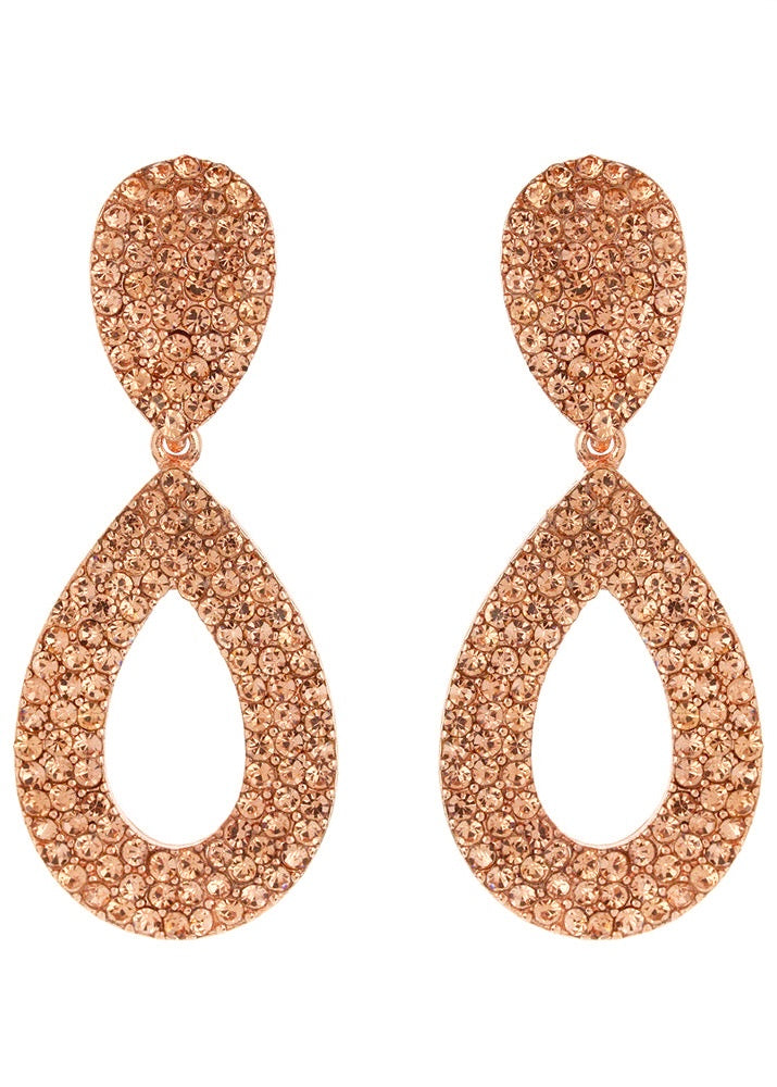 Open Teardrop Peach Clip-on Earrings