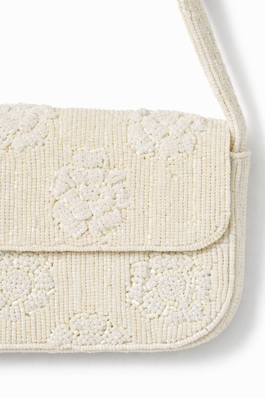 Ivory Rose Seed Bead Purse