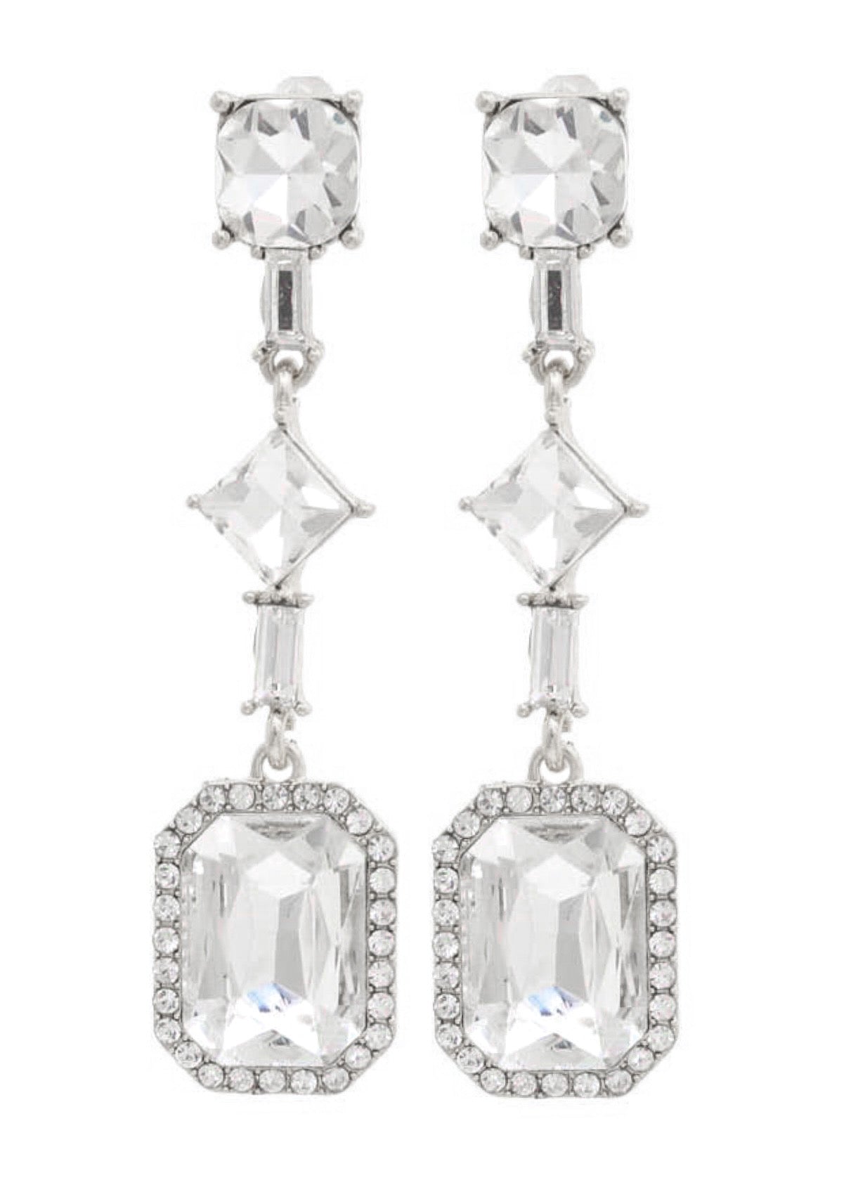 Radiant Topaz CZ Drop Earrings