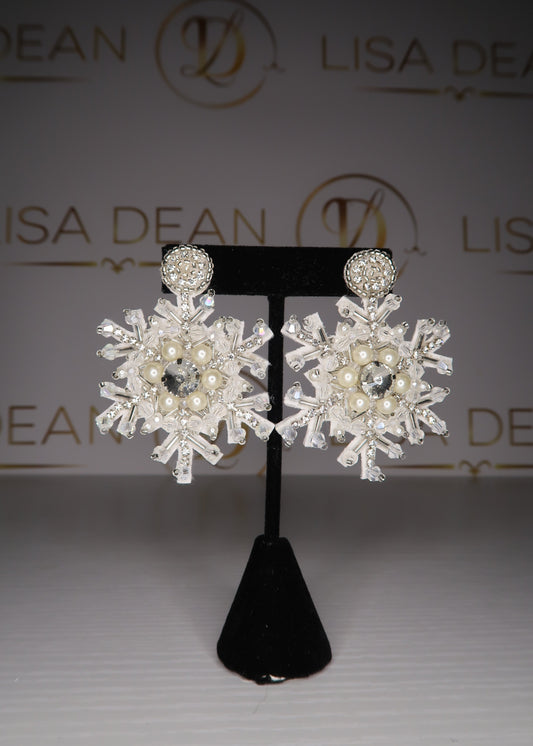 White Snowflake Earrings