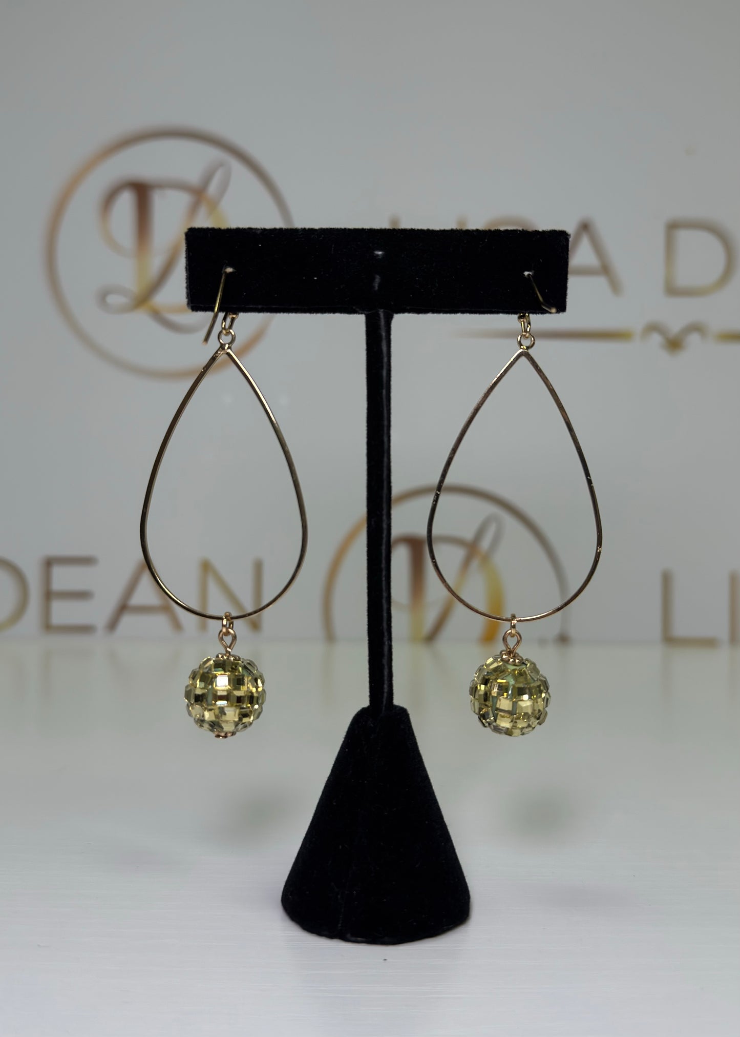 Disco Stone Teardrop Earring