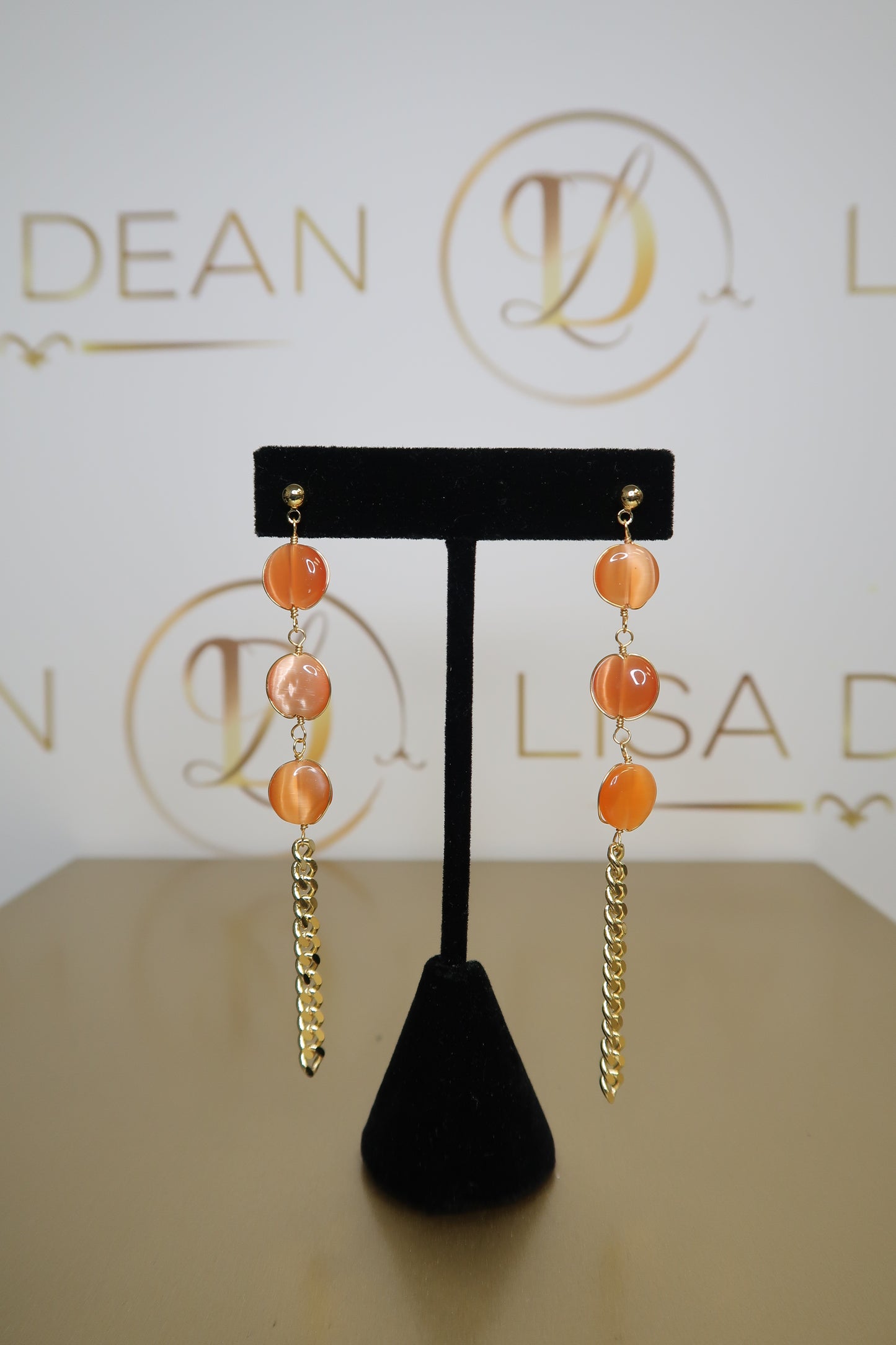 Gold Drop Chain Earrings