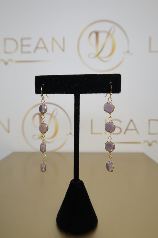 Purple Iridescent Drop Earrings