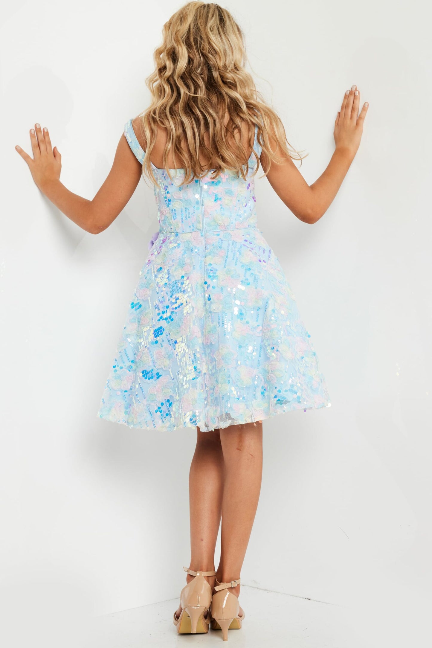 Jovani Little's Iridescent Floral Dress K23956