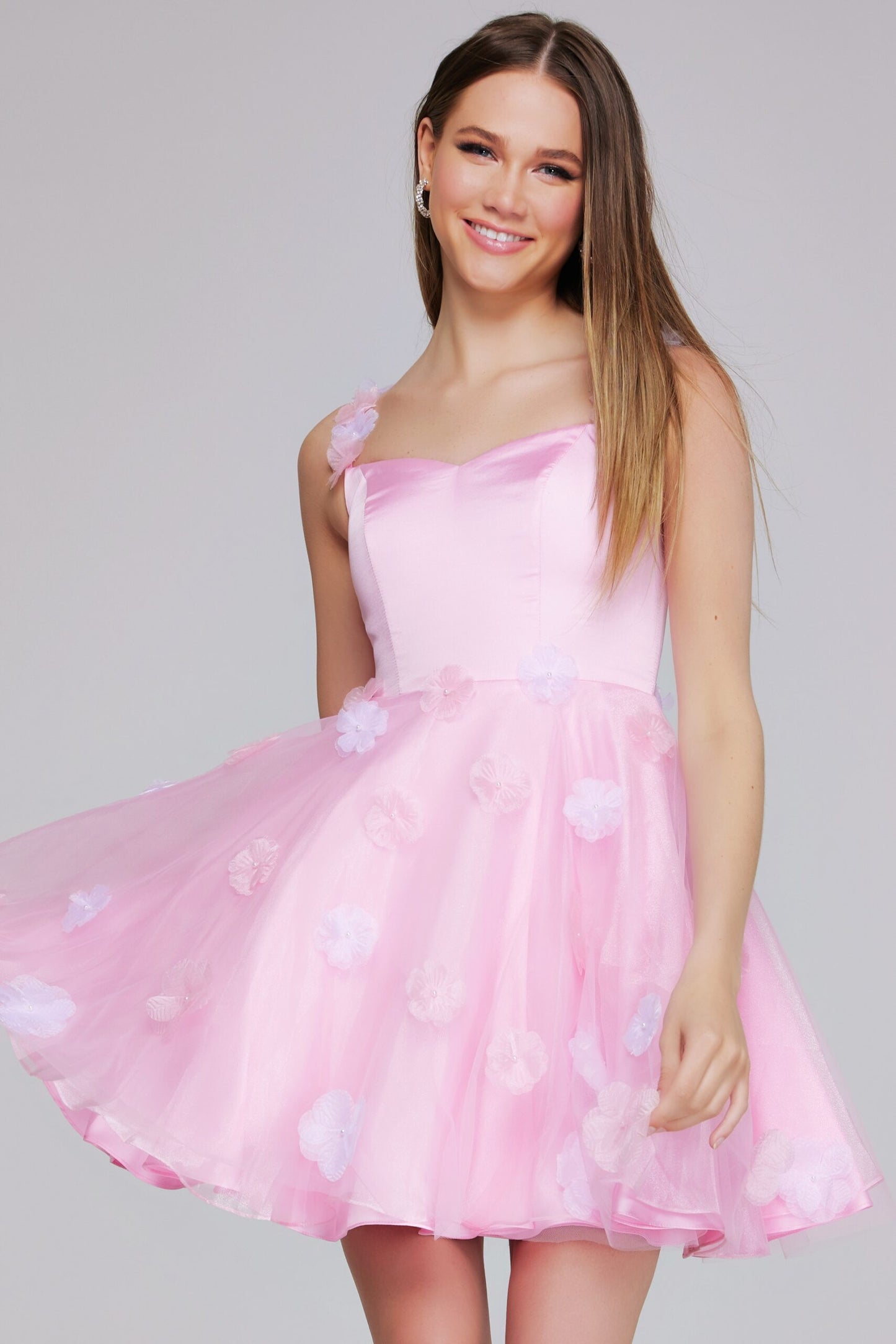 Jovani Little's Floral Appliqué Dress K25989