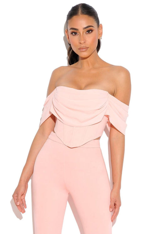 Taya Salmon Pink Corset Top