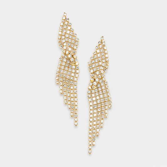 Pave Fringe Evening Earrings