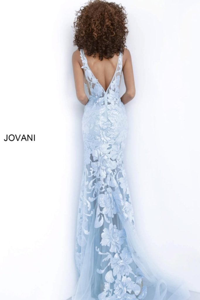 Jovani Sequin Floral Illusion Gown 60283