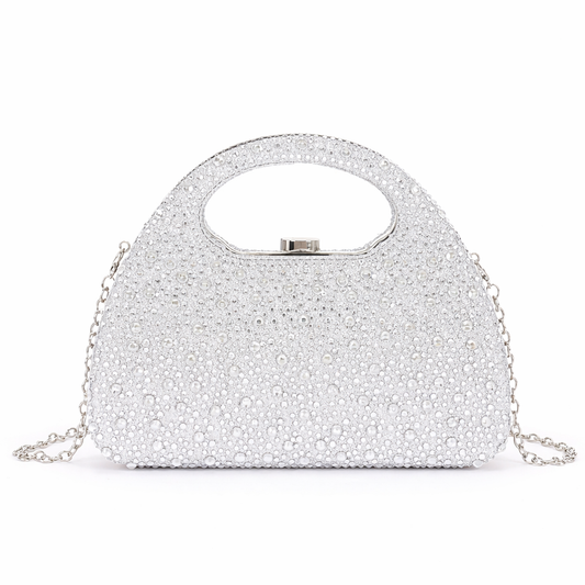 Rhinestone Glitter Hardside Clutch