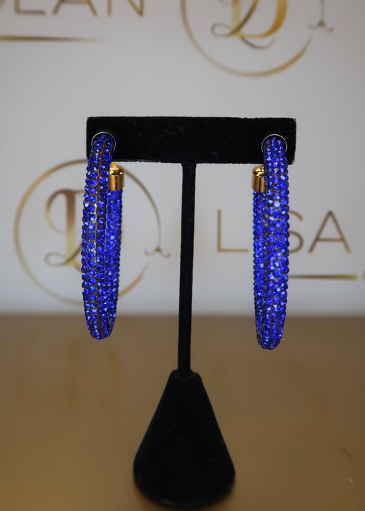 Royal Rhinestone Hoops
