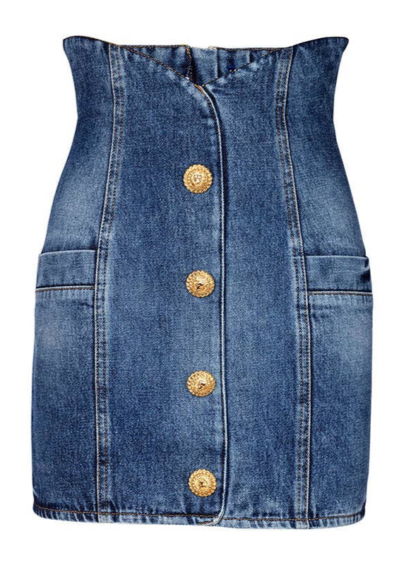 Dolly Denim Skirt Suit Set