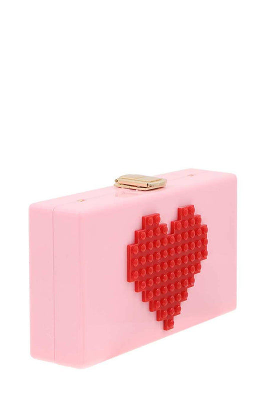 Pixel Heart Acrylic Clutch