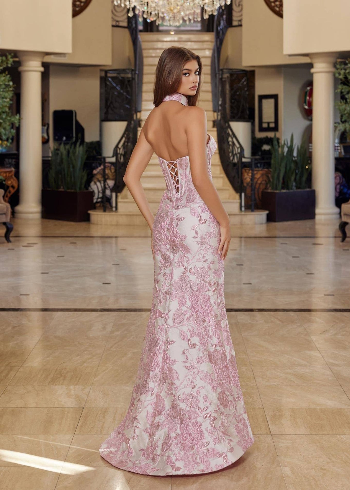 NOX Anabel Floral Jacquard Gown